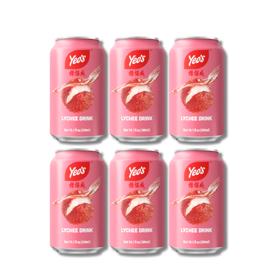 Yeo's Lychee Flavoured Drink Less Sugar 6 pack 250ml