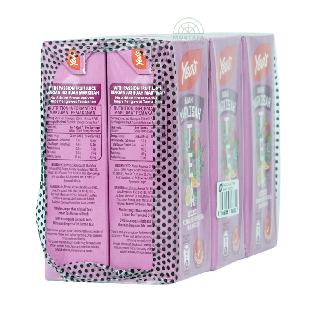 Yeo's Passionfruit Drink Less Sugar 6 pack 250ml