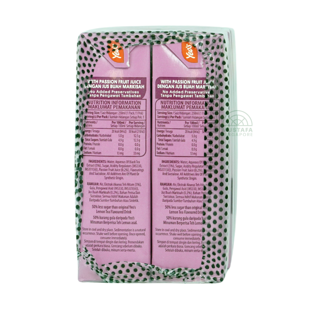 Yeo's Passionfruit Drink Less Sugar 6 pack 250ml