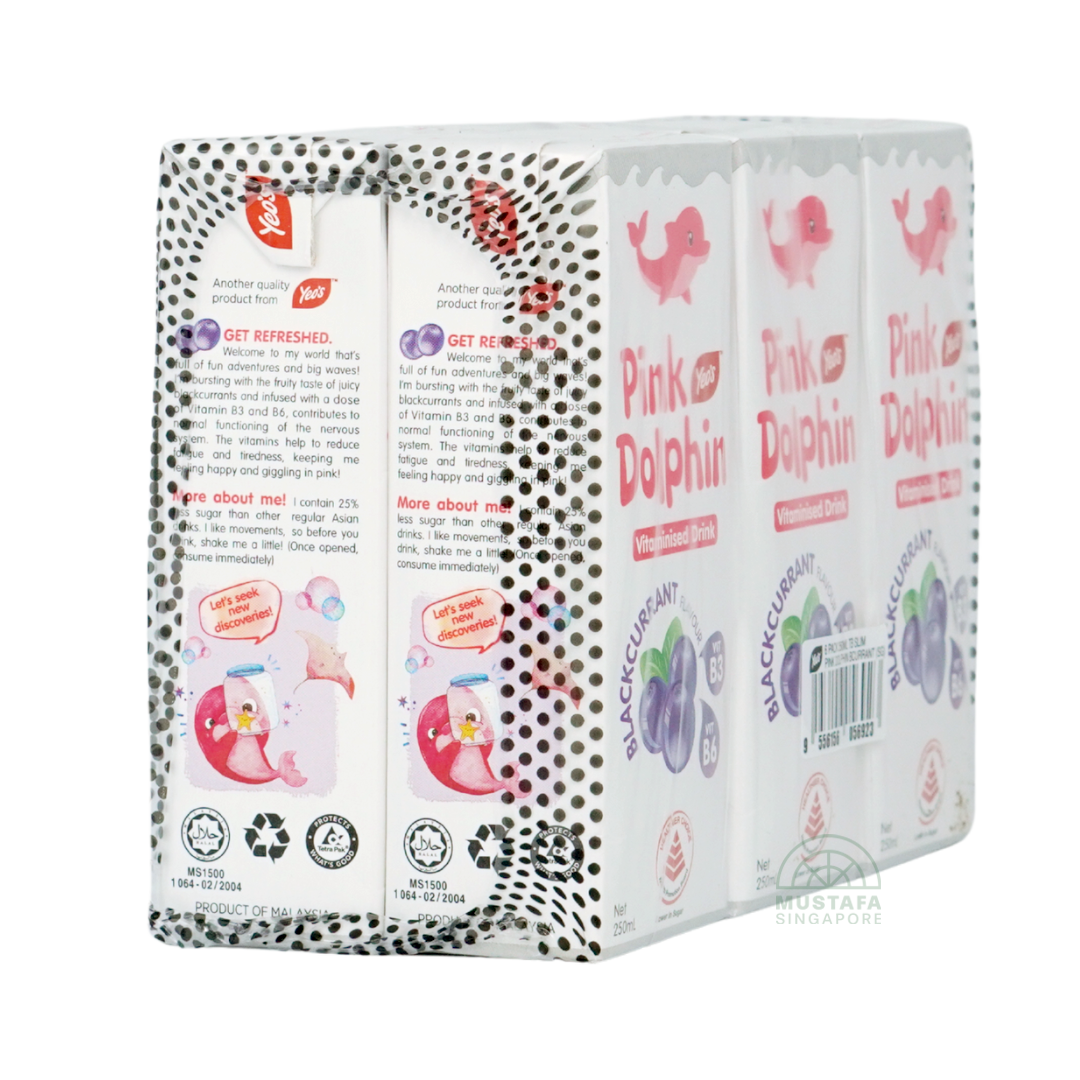 Yeo's Pink Dolphin Blackcurrant 6 pack 250ml