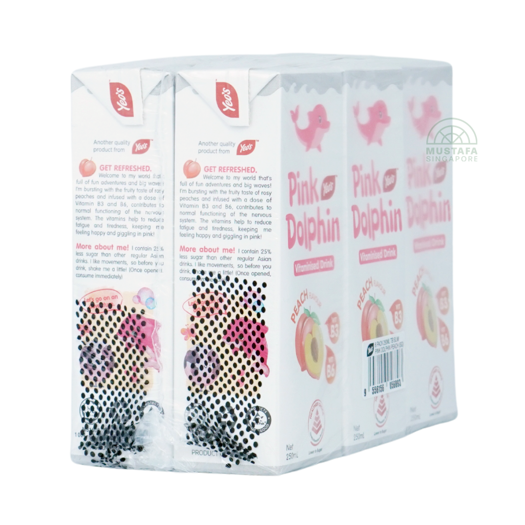 Yeo's Pink Dolphin Peach 6 pack 250ml