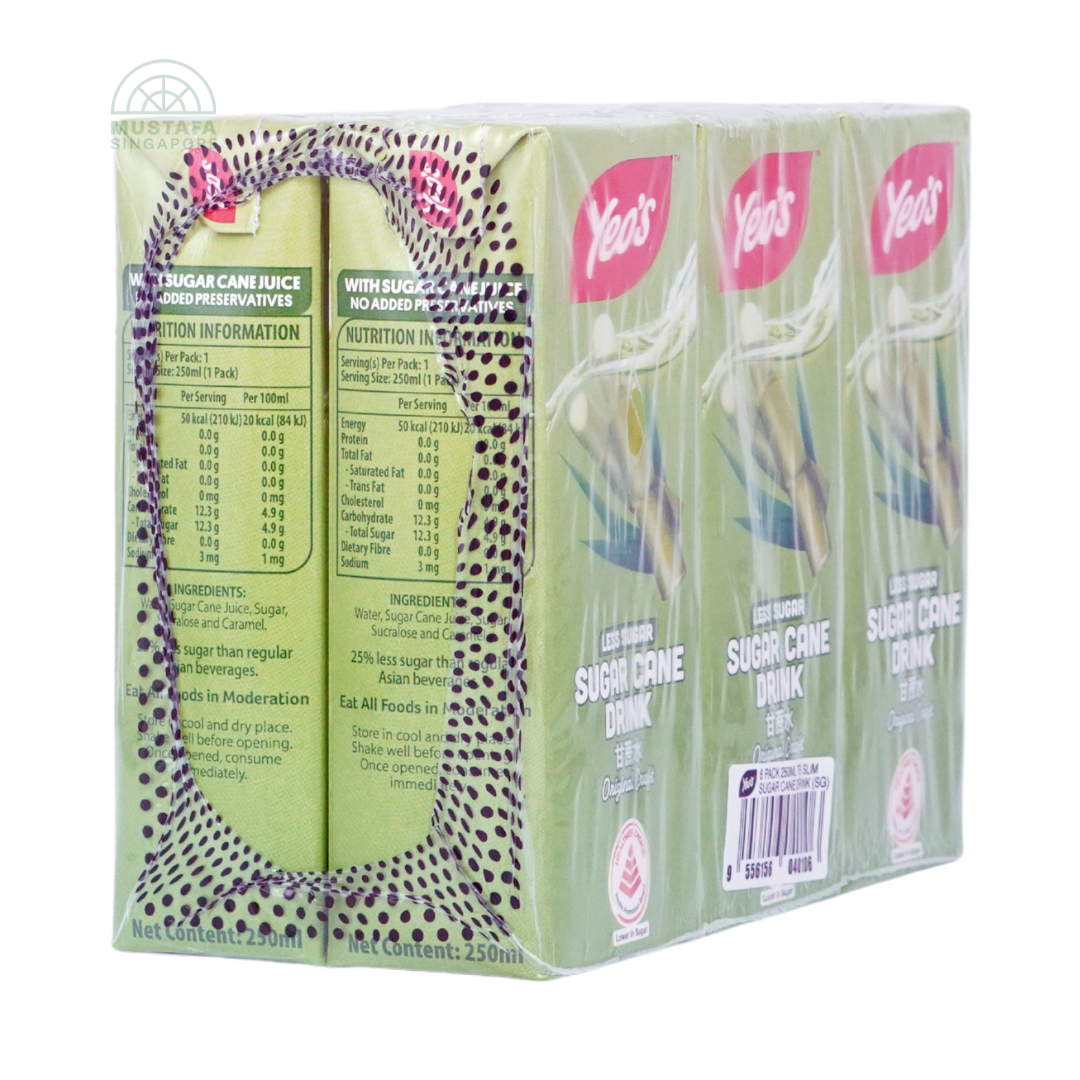 Yeo's Sugar Cane Drink Less Sugar 6 pack 250ml