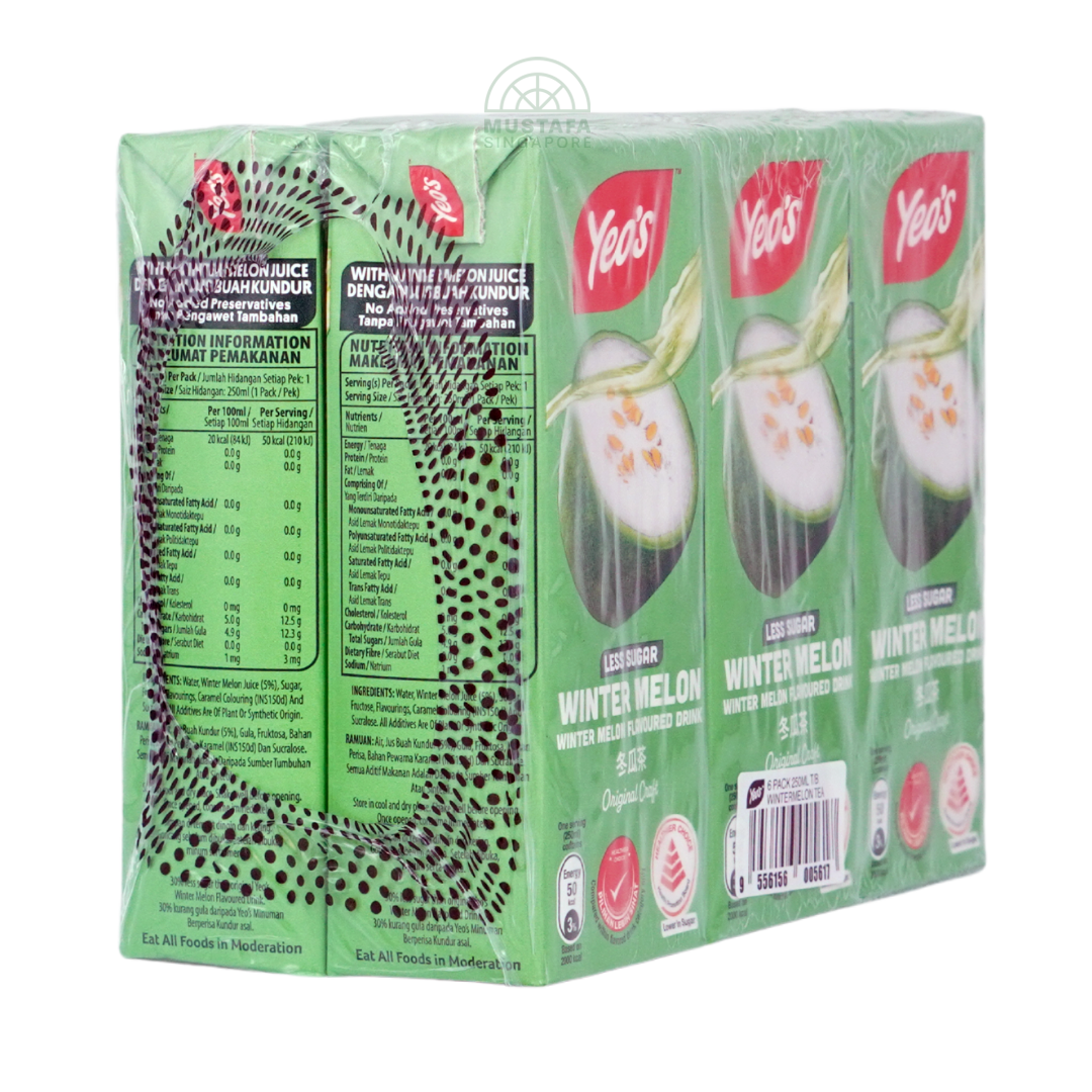 Yeo's Wintermelon Flavoured Drink Less Sugar 6 pack 250ml