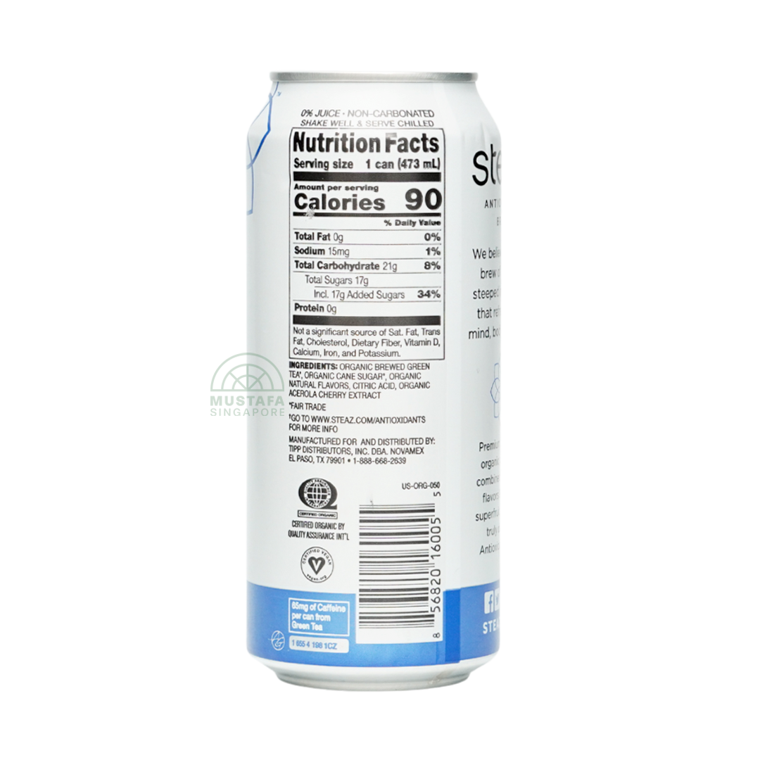 Steaz Antioxidant Brew Organic Green Tea Blueberry Promegranate 473g