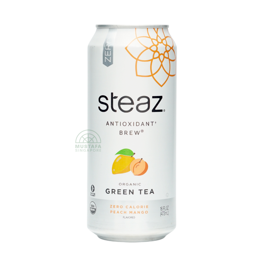 Steaz Antioxidant Brew Organic Green Tea Zero Calorie Peach Mango 473g