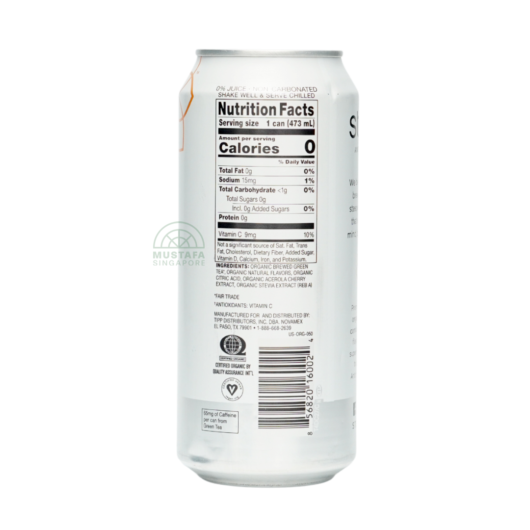 Steaz Antioxidant Brew Organic Green Tea Zero Calorie Peach Mango 473g