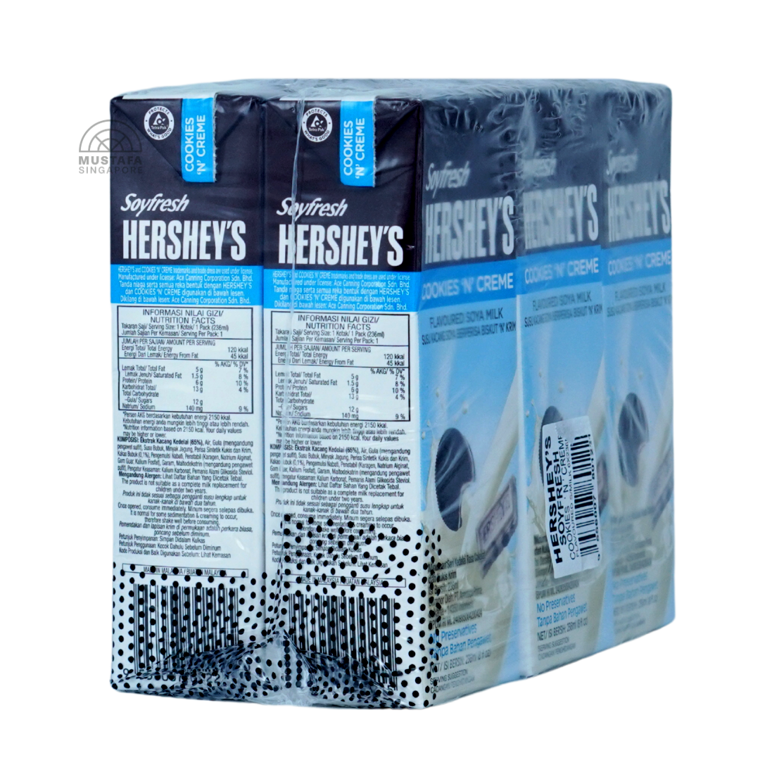 Soyfresh Hershey's Cookies 'N' Creme Flavoured Soya Milk 6 x 236ml