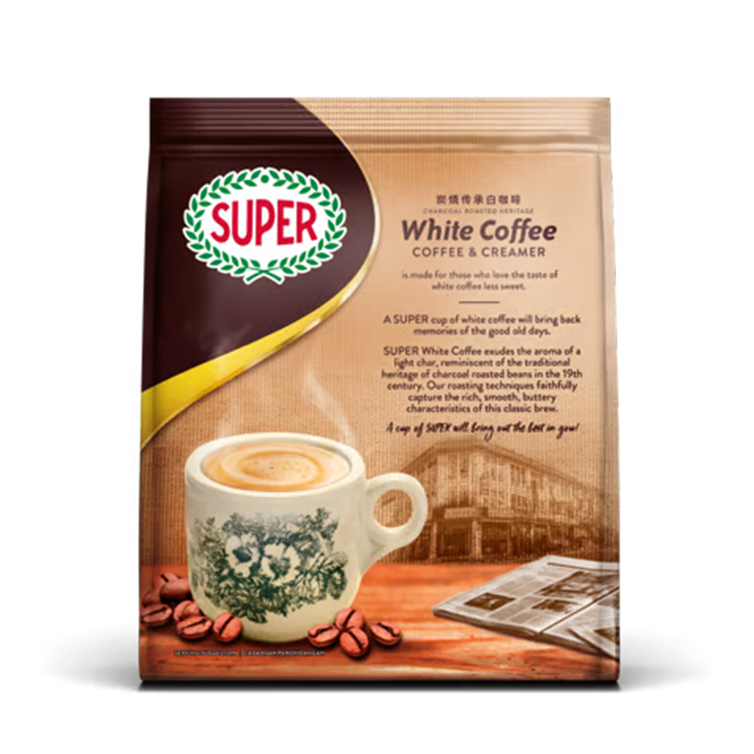 Super 2-in-1 Instant Charcoal Roasted White Coffee with Creamer 375g