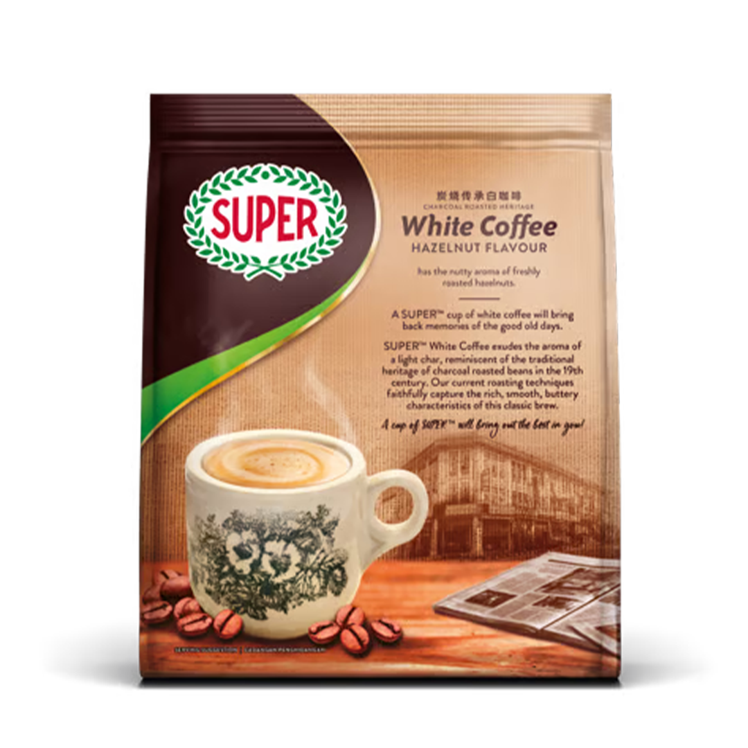 Super 3-in-1 Instant Charcoal Roasted White Coffee (Hazelnut) 495g