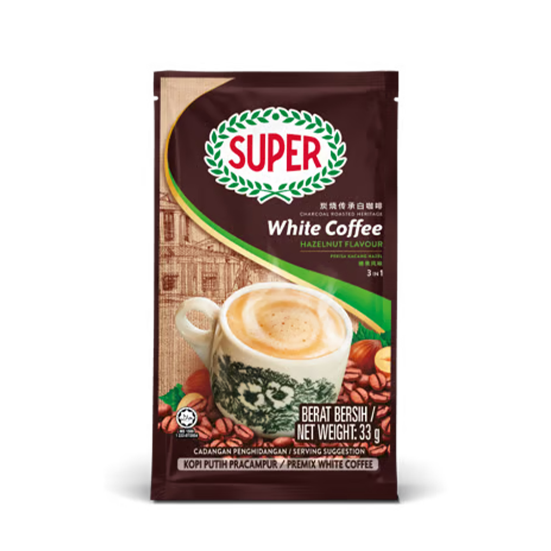 Super 3-in-1 Instant Charcoal Roasted White Coffee (Hazelnut) 495g