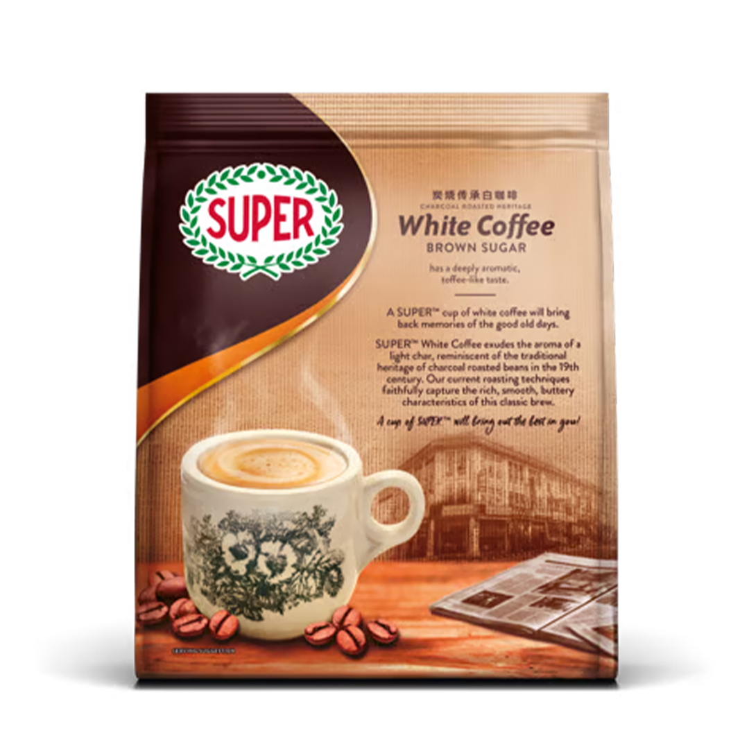 Super 3-in-1 Instant Charcoal Roasted White Coffee with Brown Sugar 495g