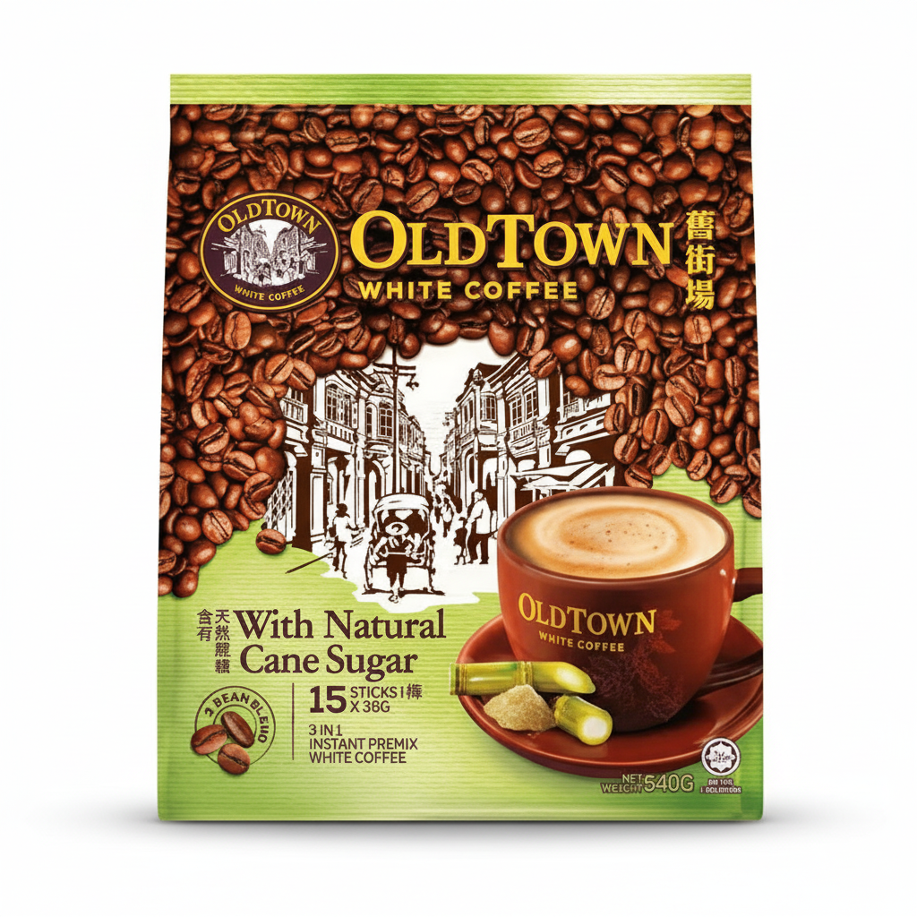 Old Town 3-in-1 Instant White Coffee 540g (Cane Sugar)
