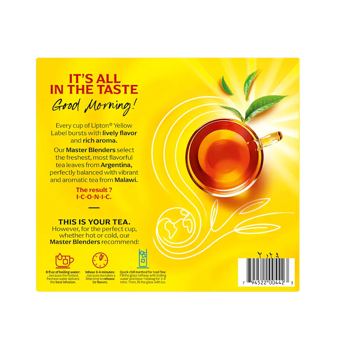 Lipton Yellow Label Black Tea International Blend Bags 100s