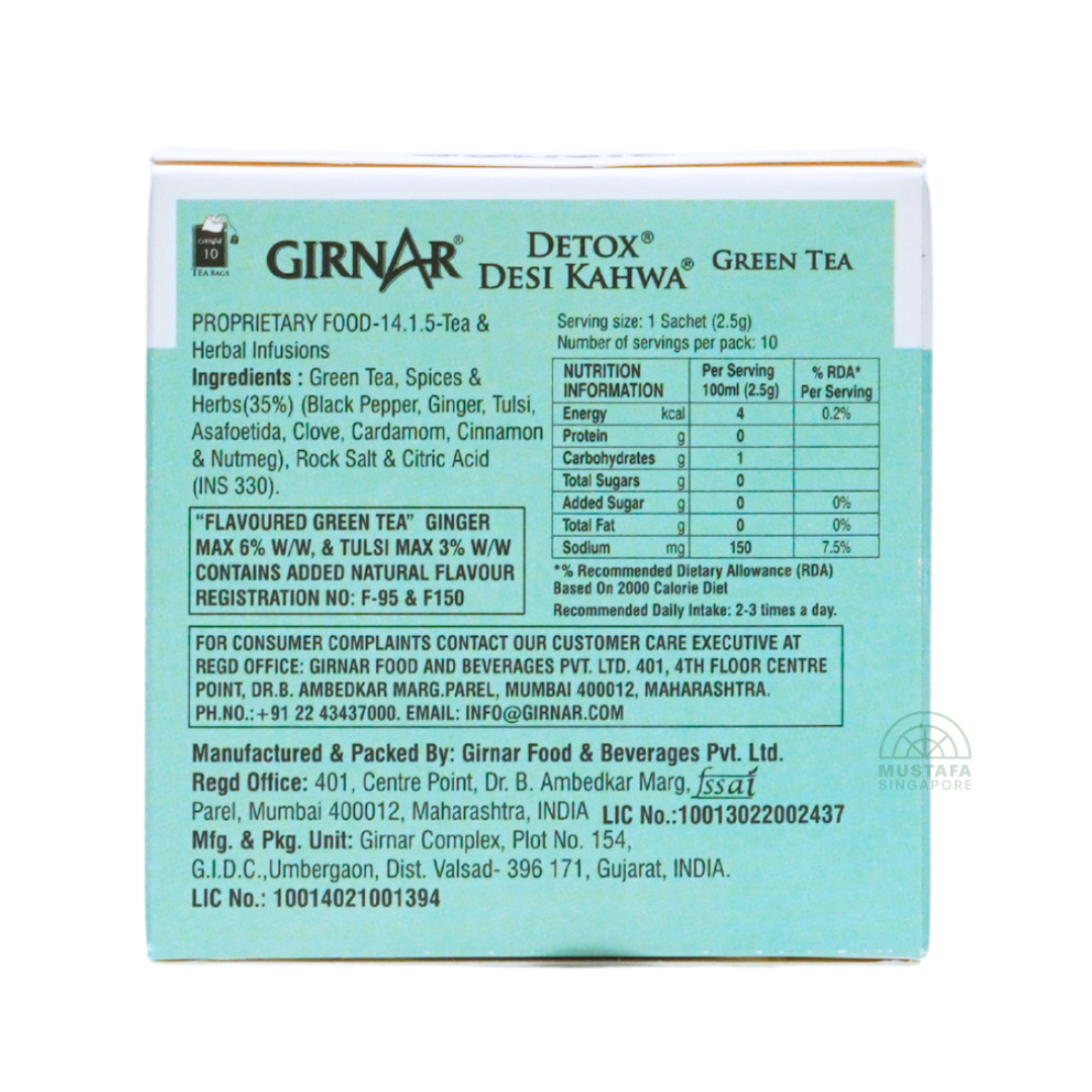 Girnar Detox Desi Kahwa Green Tea 2.5g x 10 25g