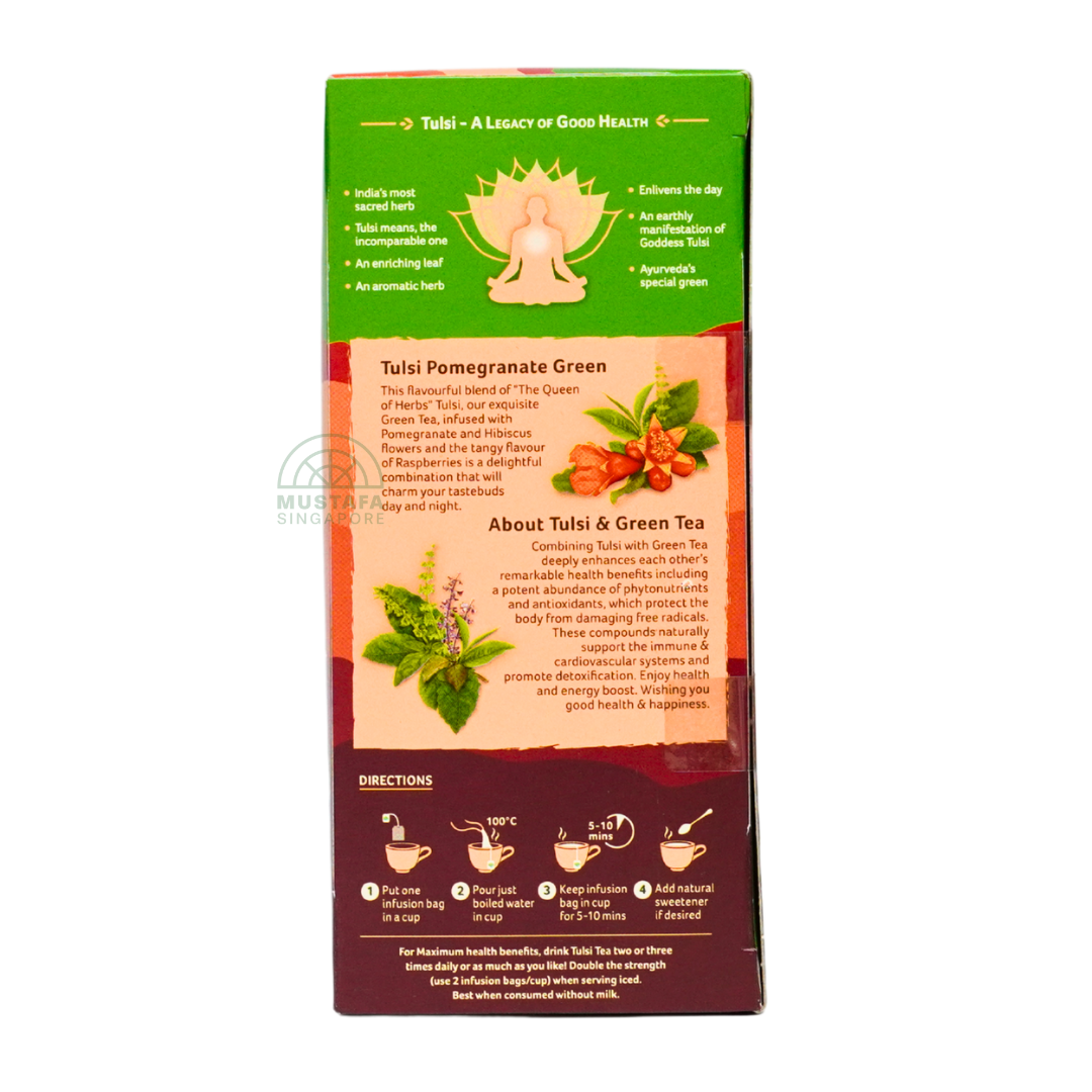 Organic India Tulsi Pomegranate Green 50.00g 25 Infusion Bags