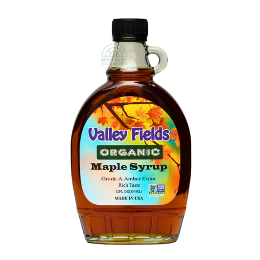 Valley Fields Organic Maple Syrup Grade A Amber Color Rich Taste 354ml