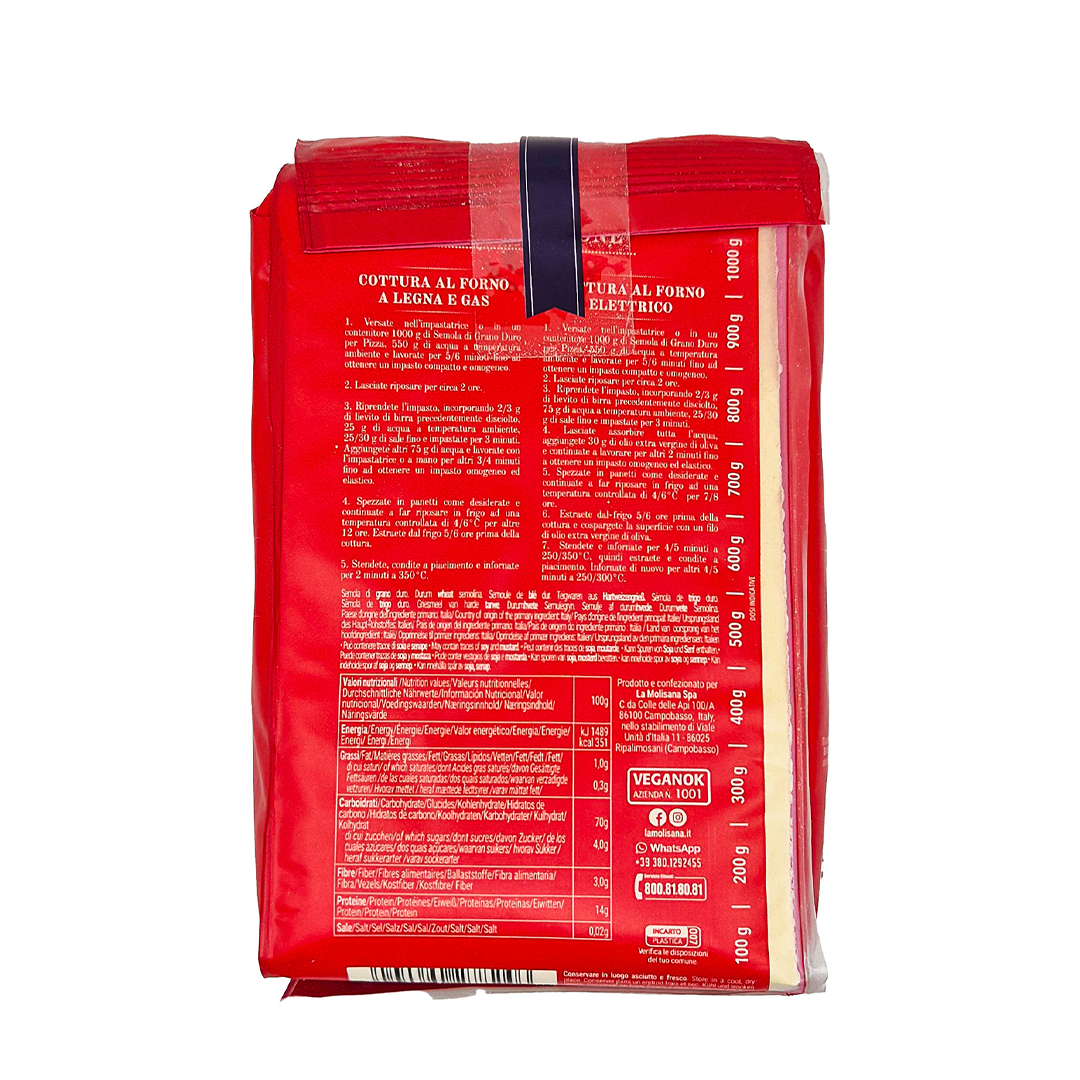 La Molisana Semola per Pizza Flour (Durum Wheat Semlina Pizza) 1000g