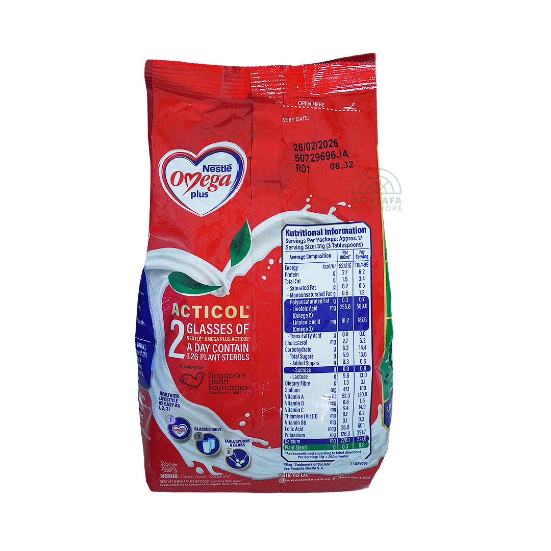 Nestle Omega Plus Adult Milk Powder With Acticol 550g