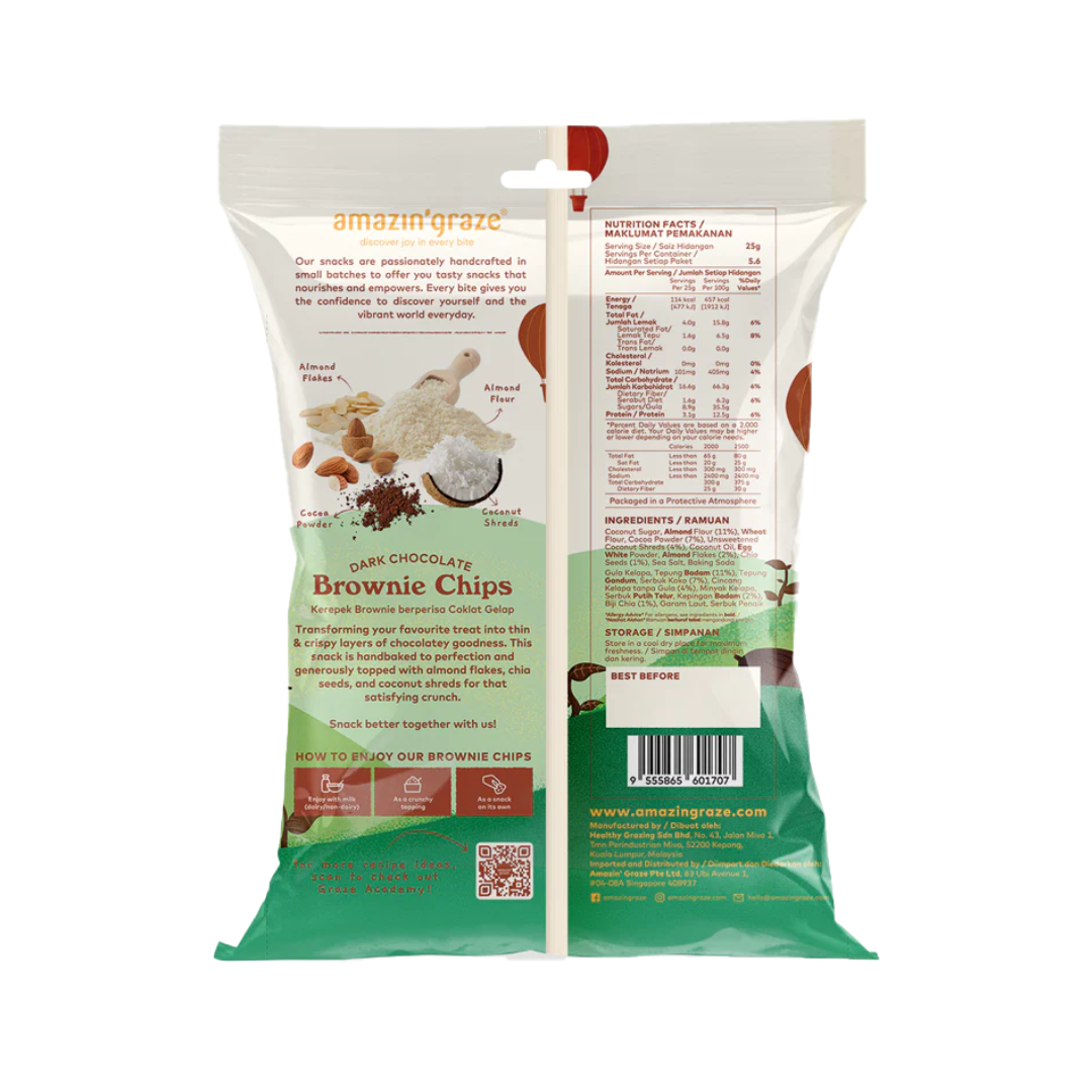 Amazin' Graze Dark Chocolate Brownie Chips 140g