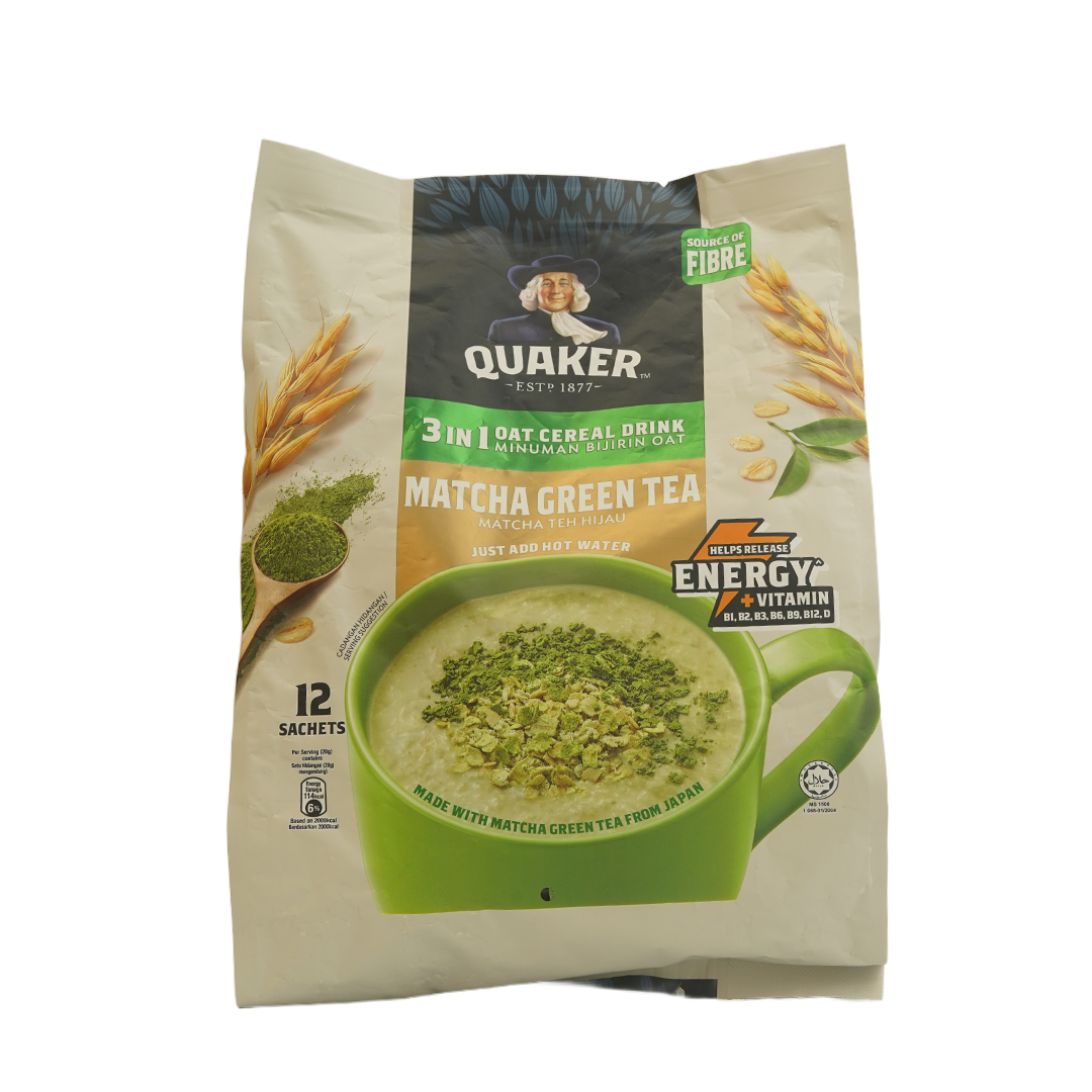 Quaker 3 in 1 Oat Cereal Drink Matcha Green Tea 12s