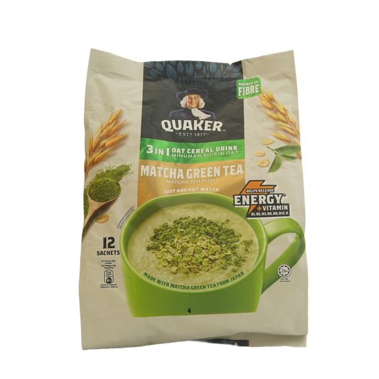 Quaker 3 in 1 Oat Cereal Drink Matcha Green Tea 12s