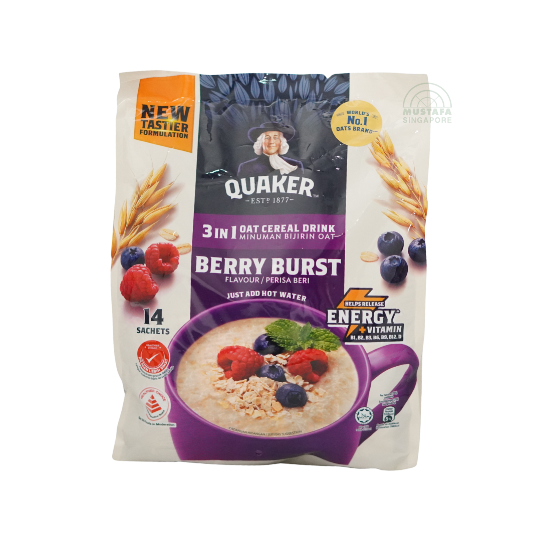 Quaker 3 in 1 Oat Cereal Drink Berry Burst 28g x 14s
