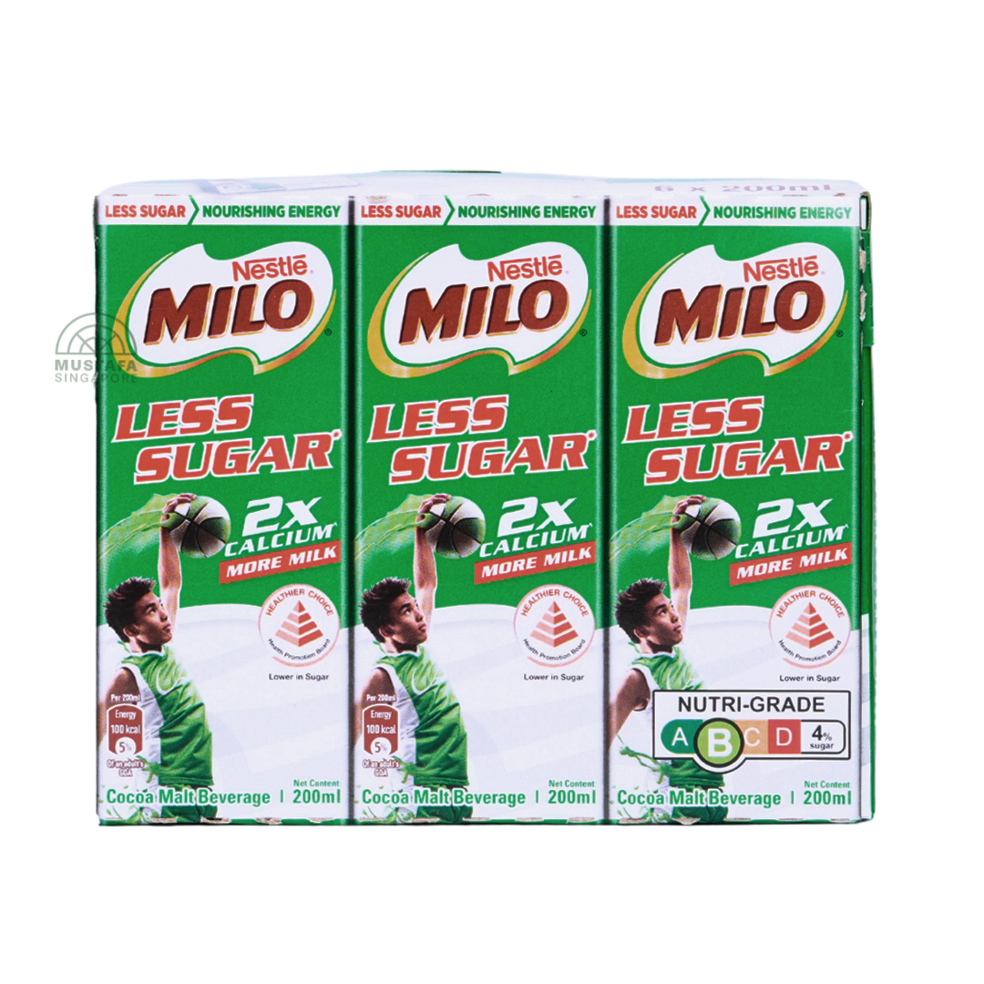Milo Less Sugar 2x More Calcium 6 x 200ml