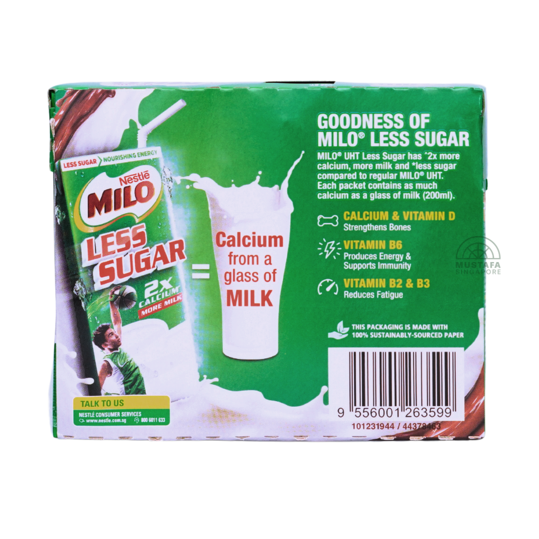 Milo Less Sugar 2x More Calcium 6 x 200ml