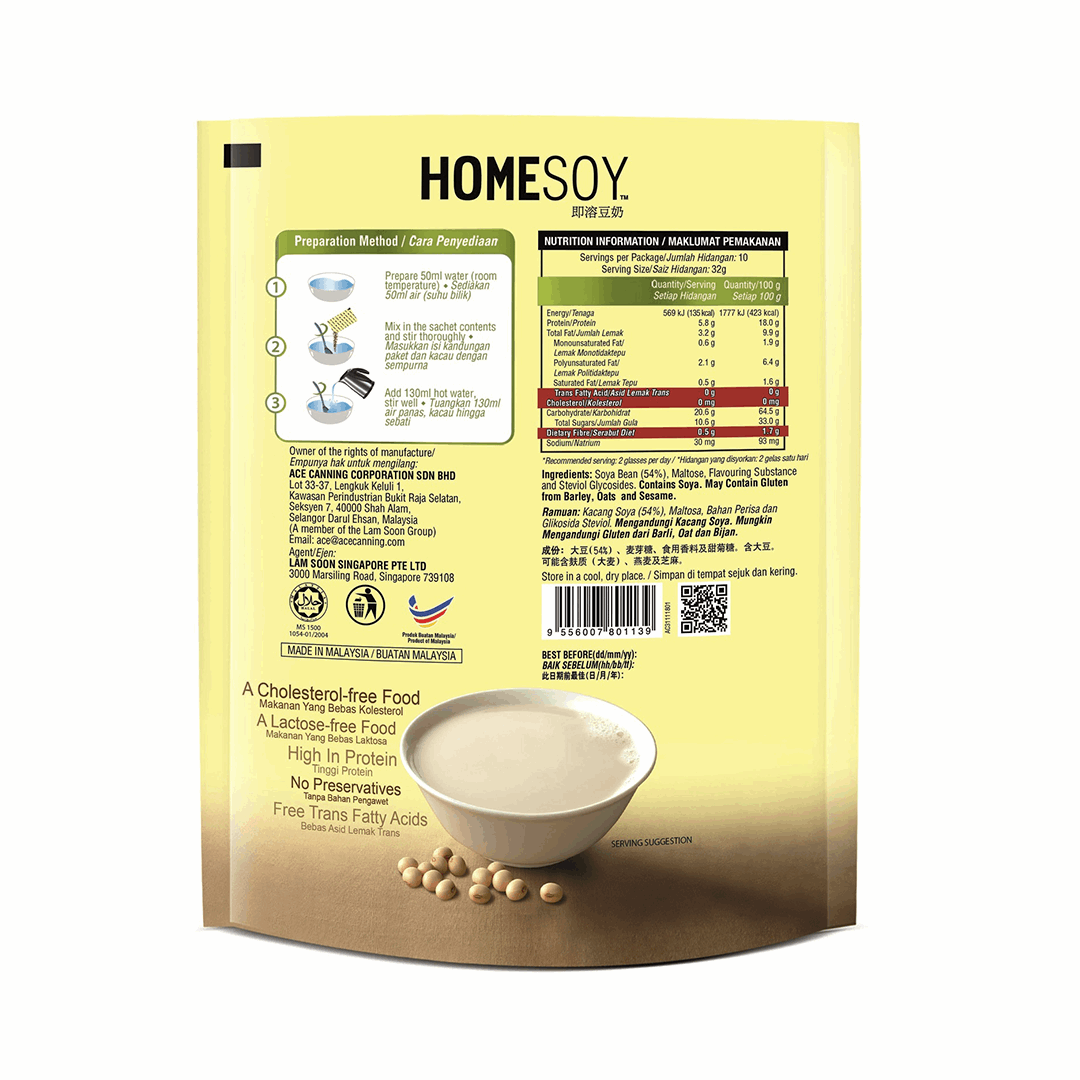Homesoy Instant Soya Milk Original 32g