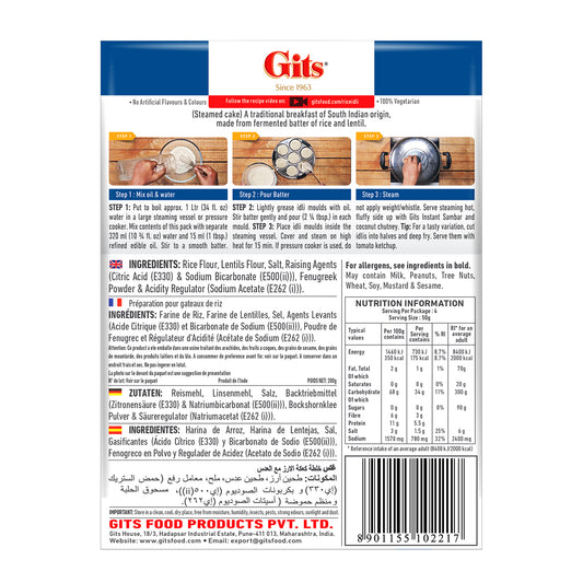 Gits Rice Idli Instant Breakfast Mix 200g