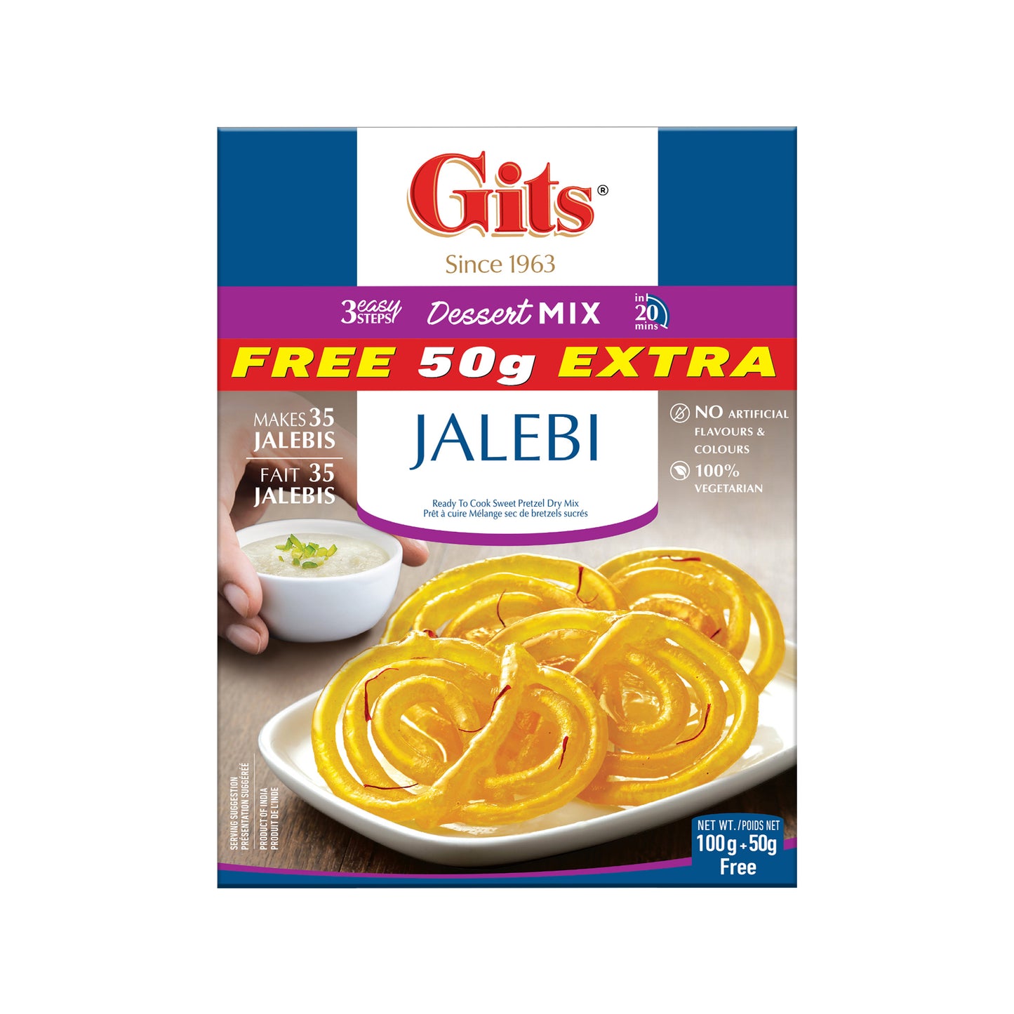 Gits Jalebi Dessert Mix 100g (Free Extra 50g)