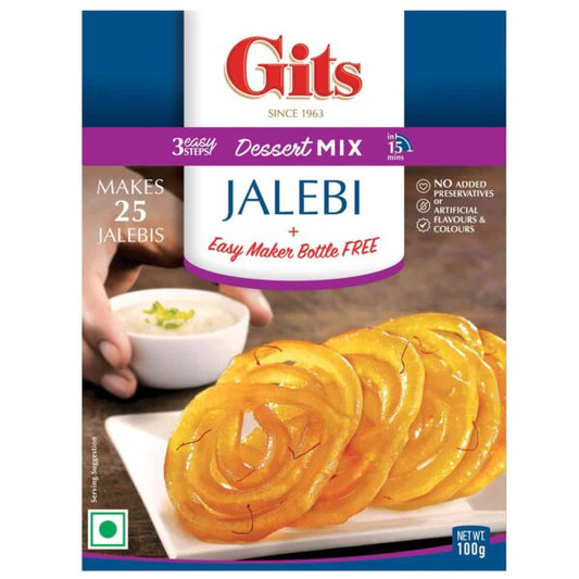 Gits Jalebi Dessert Mix 100g + Free Easy Maker Bottle