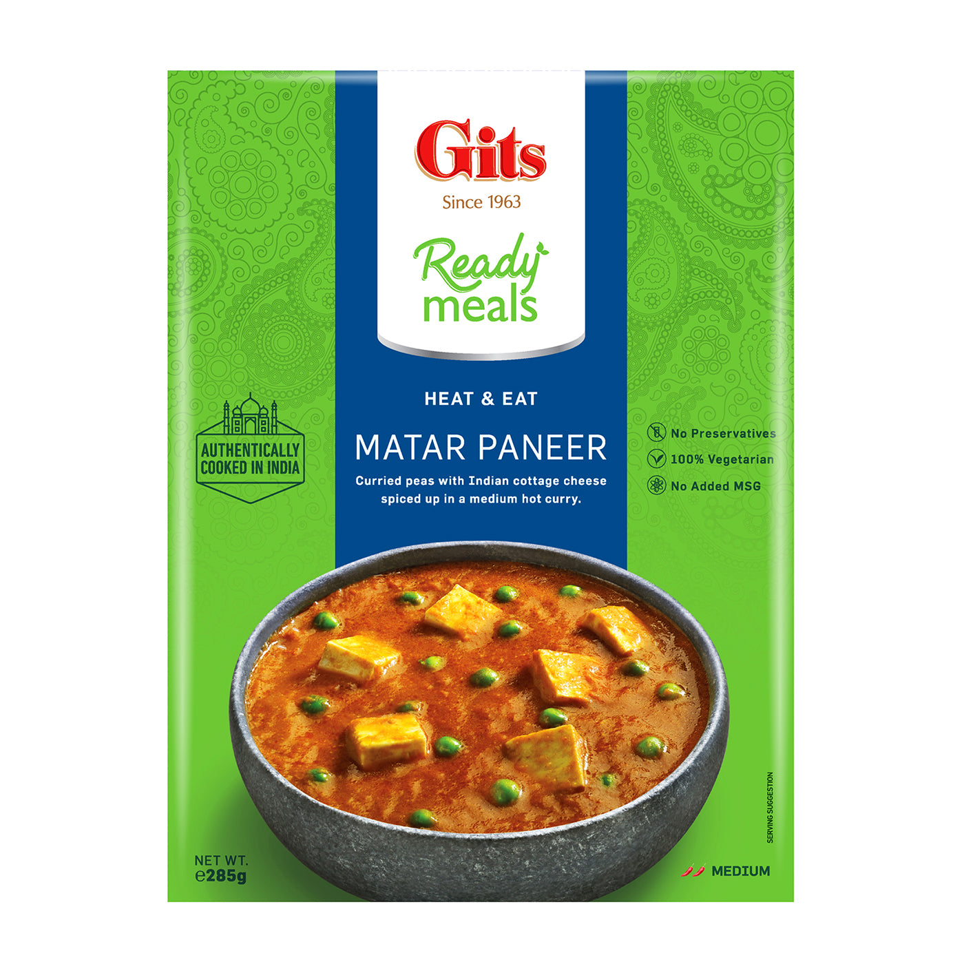 Gits Matar Paneer (Mild Spicy) 285g