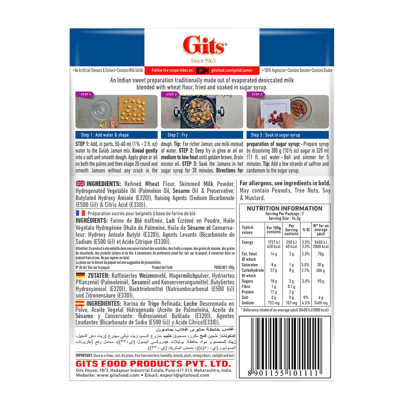 Gits Gulab Jamun Dessert Mix 100g