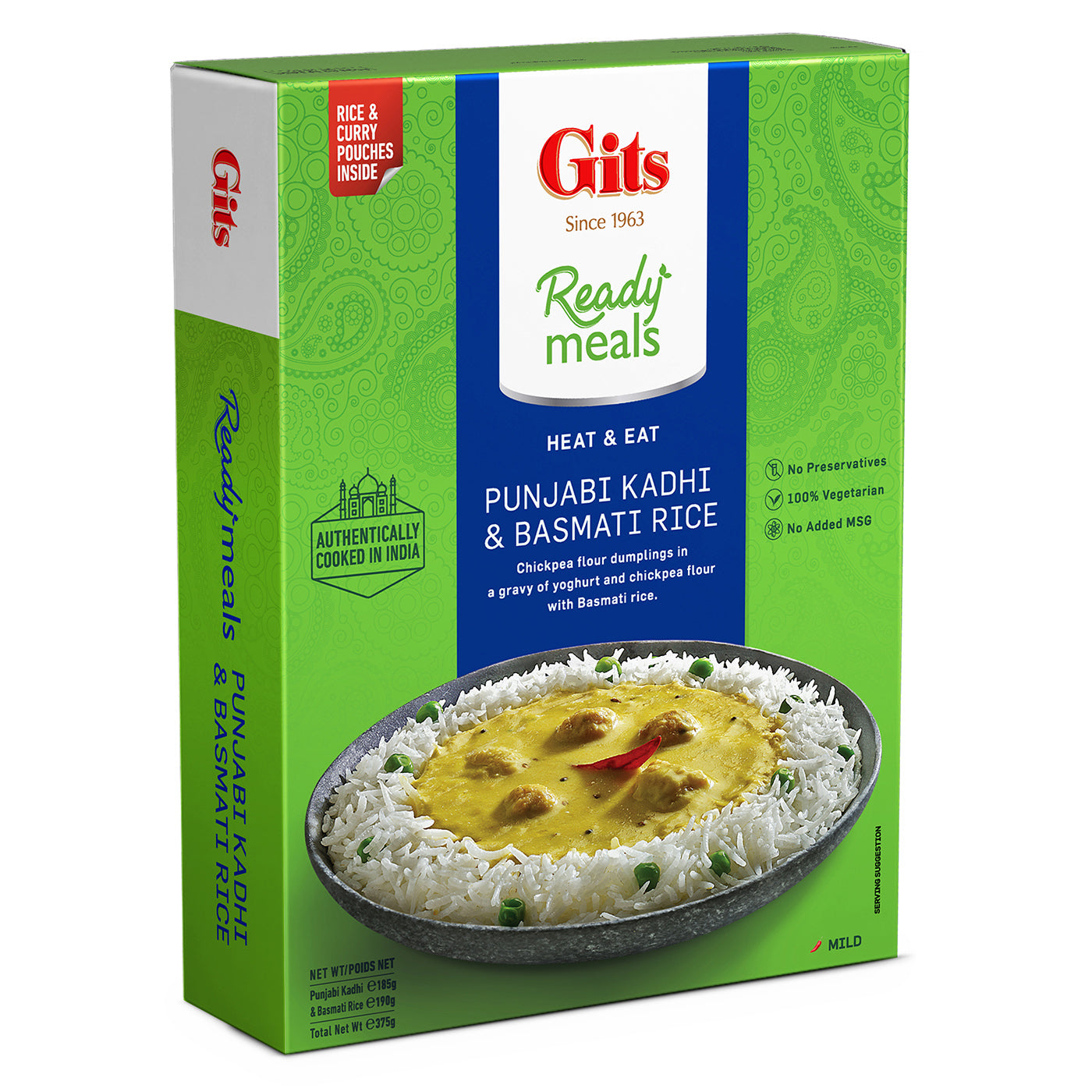 Gits Punjabi Kadhi & Basmati Rice Combo Meal (Mild Spicy) 375g