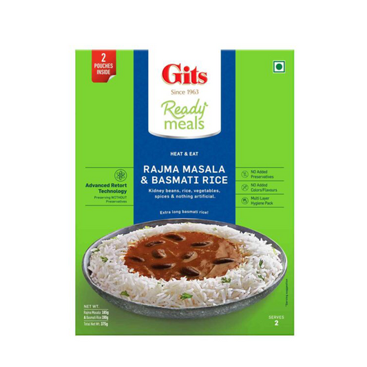 Gits Rajma Masala & Basmati Rice Combo Meal (Mild Spicy) 375g