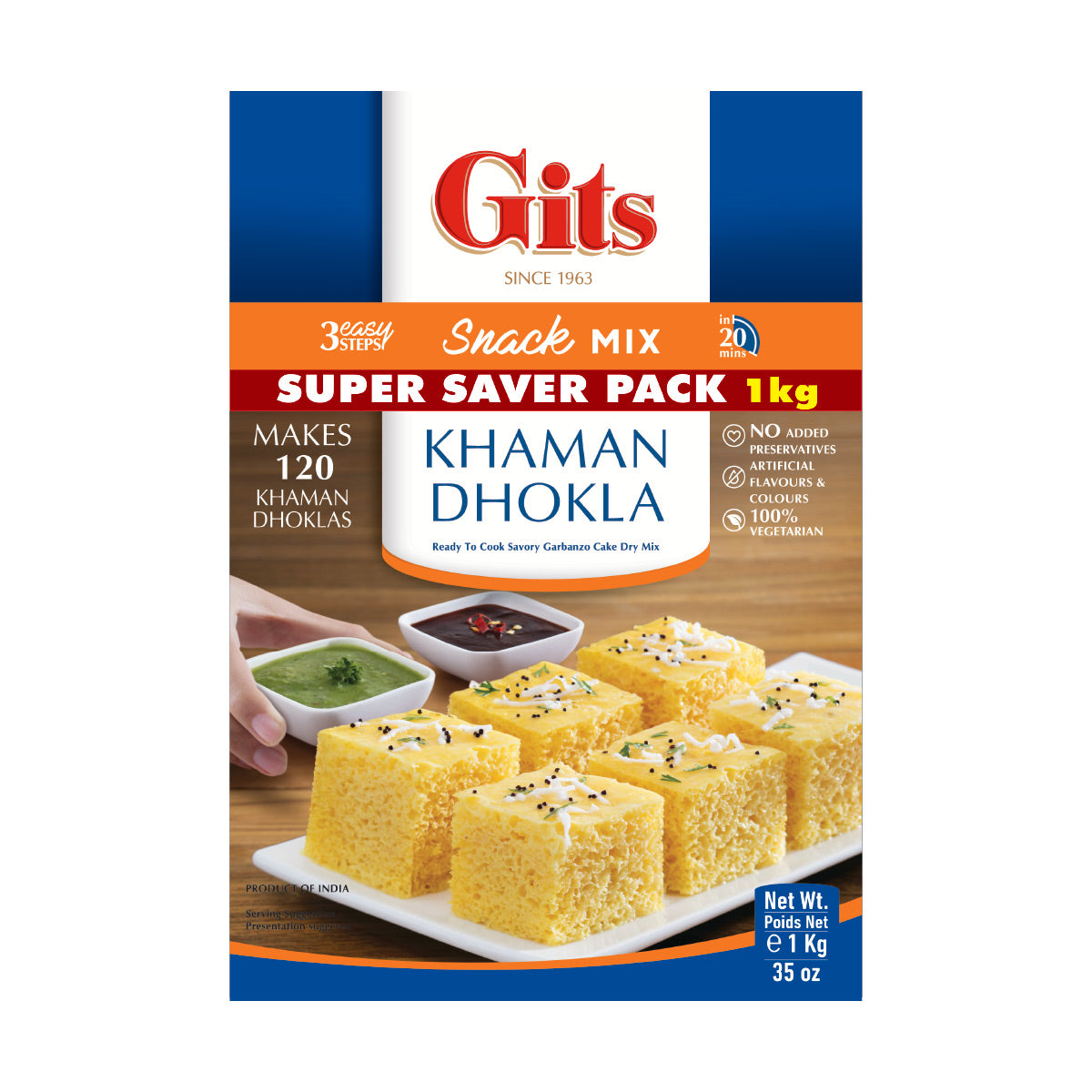 Gits Khaman Dhokla Snack Mix - Super Saver Pack 1kg