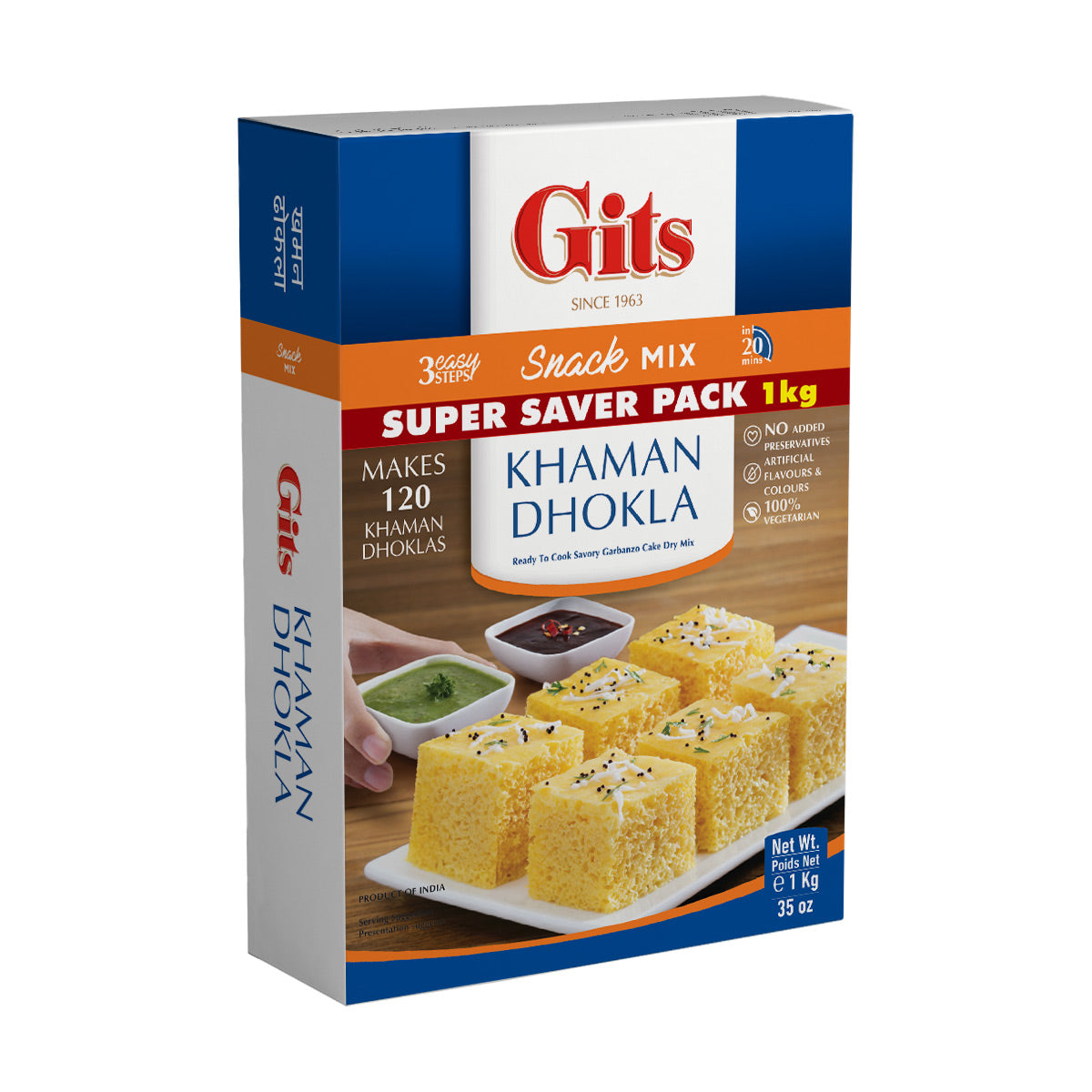 Gits Khaman Dhokla Snack Mix - Super Saver Pack 1kg