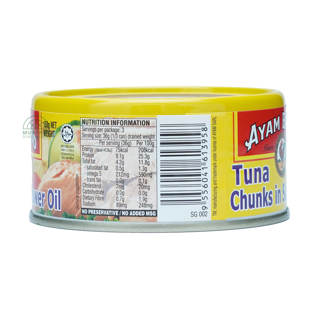 Ayam Brand Tuna Chunks in Sunflower Oil 150g