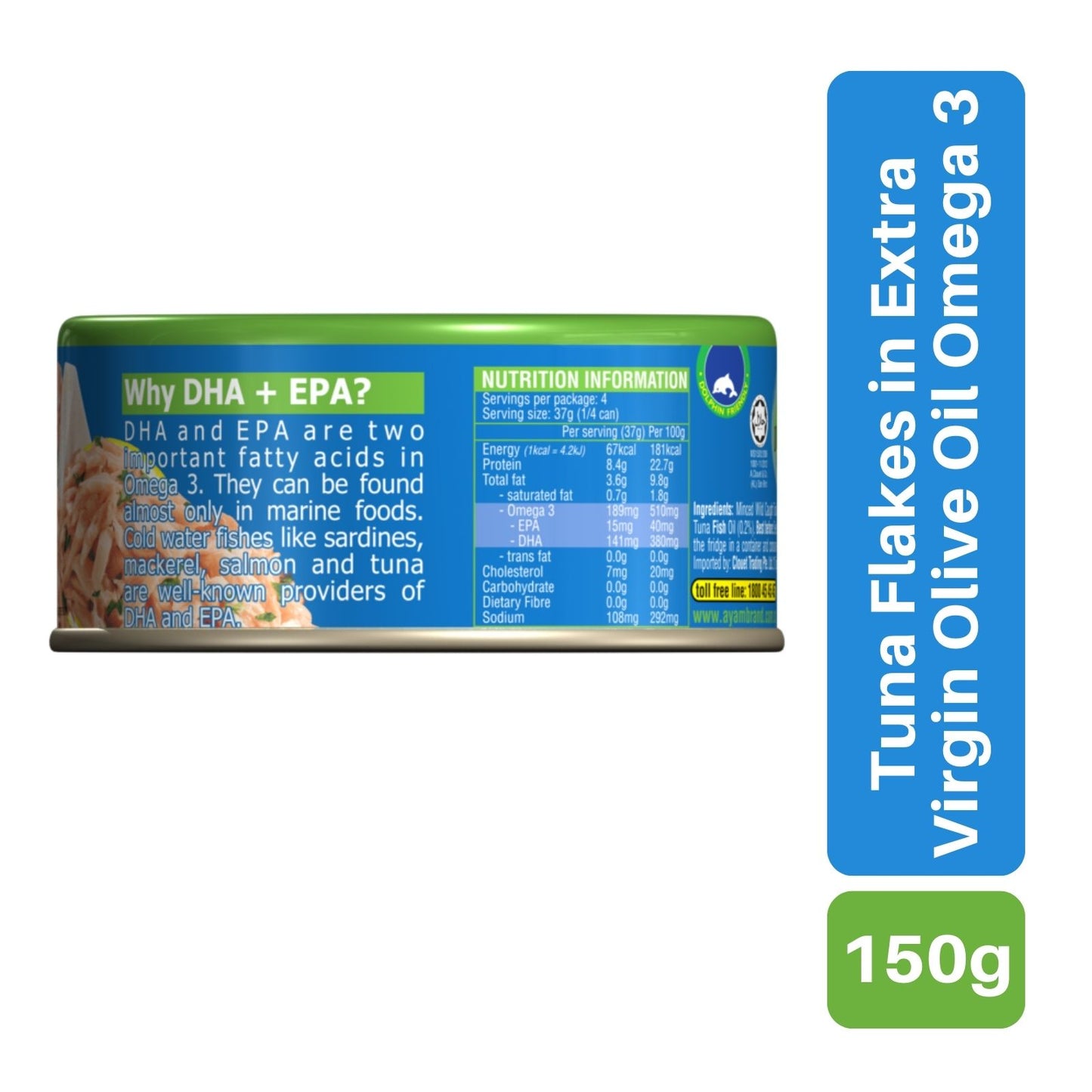 Ayam Brand Tuna Flakes in Extra Virgin Oil (Omega 3) 150g