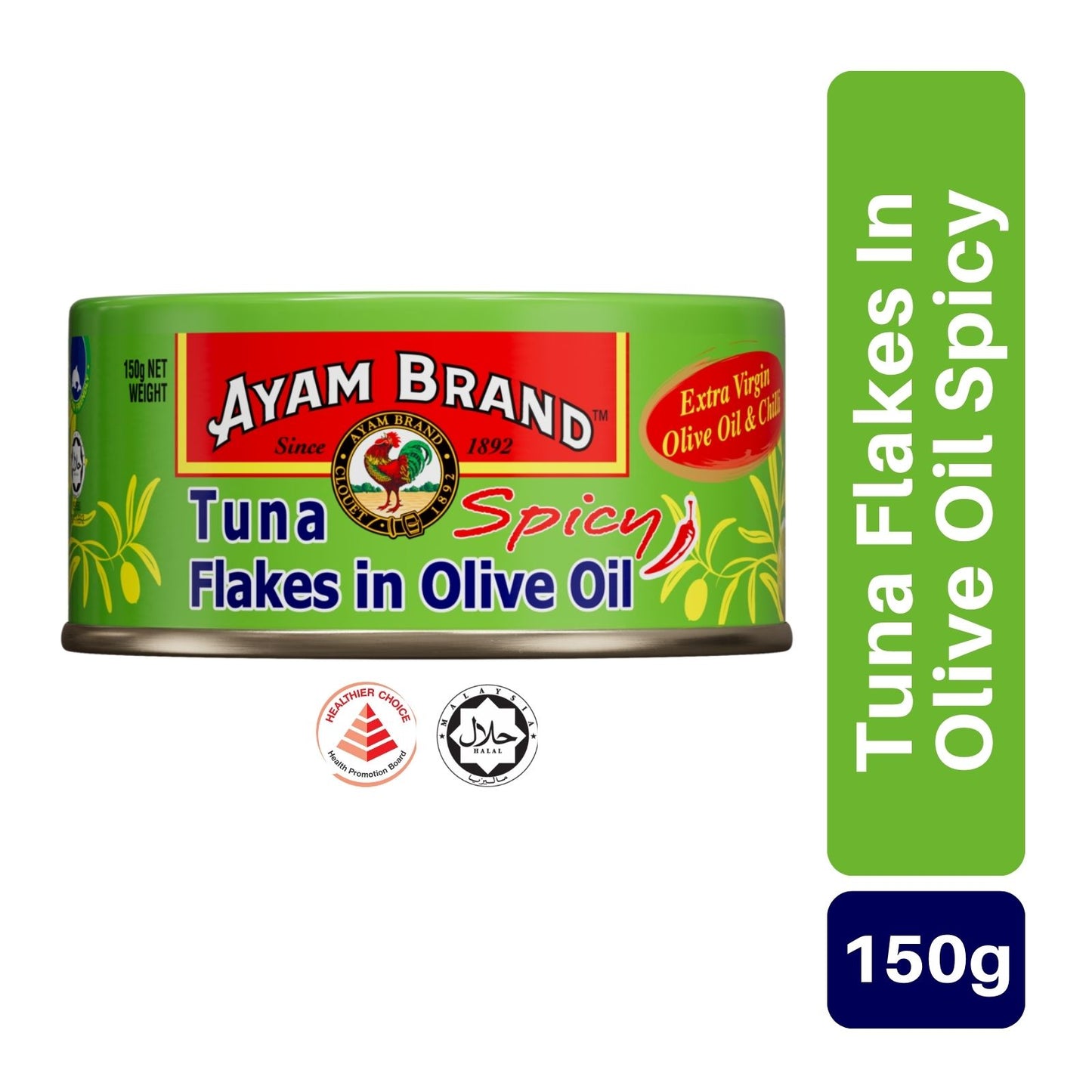Ayam Brand Tuna Flakes Extra Virgin Olive Oil Spicy 150g