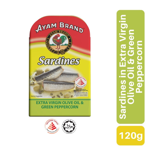 Ayam Brand Sardines In E/V Olive Oil & Green Peppercorn 120g