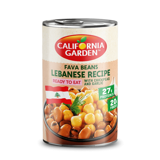California Garden Fava Beans Lebanese Recipe with Chickpeas and Garlic 450g