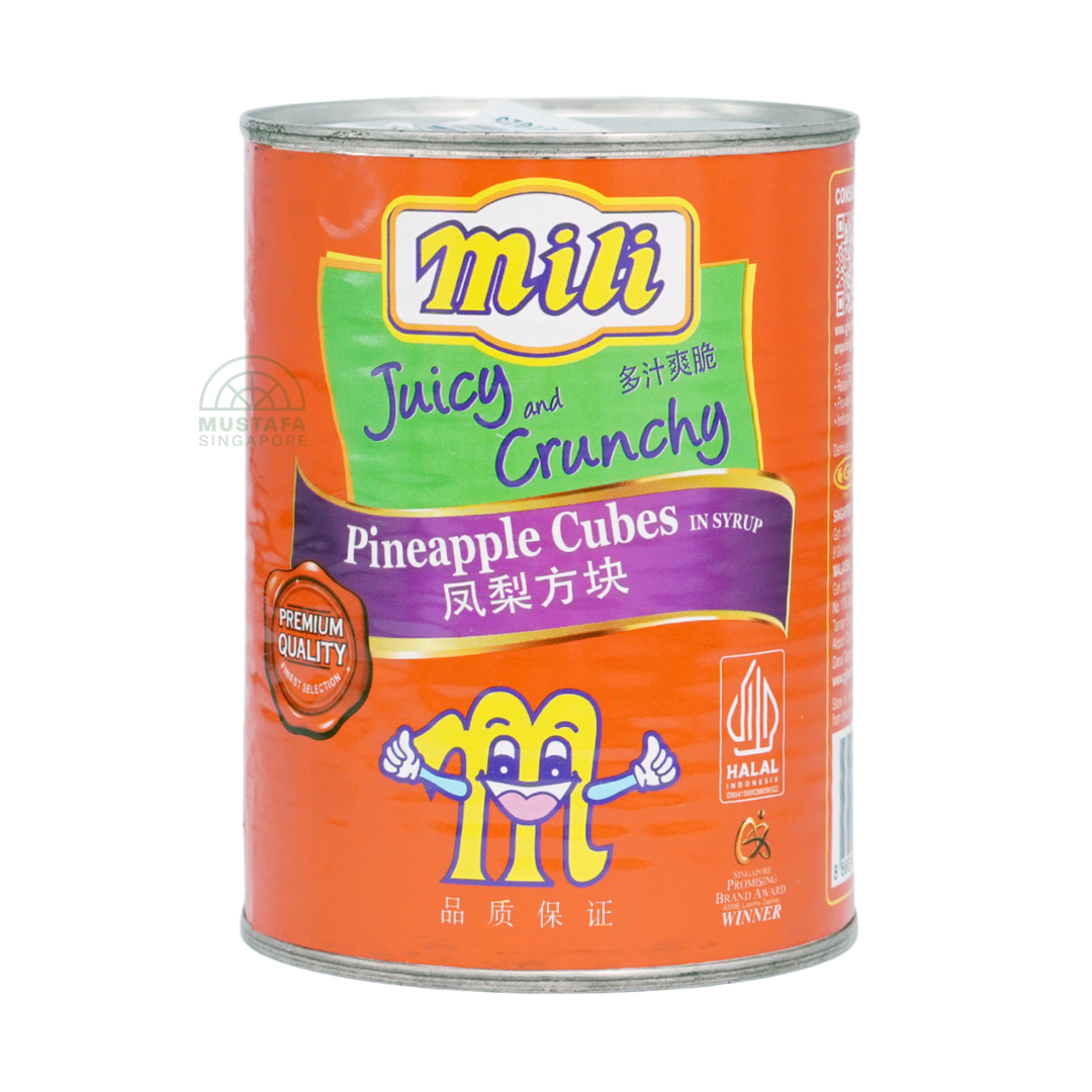 Mili Juicy and Crunchy Pineapple Cubes in Syrup 454g