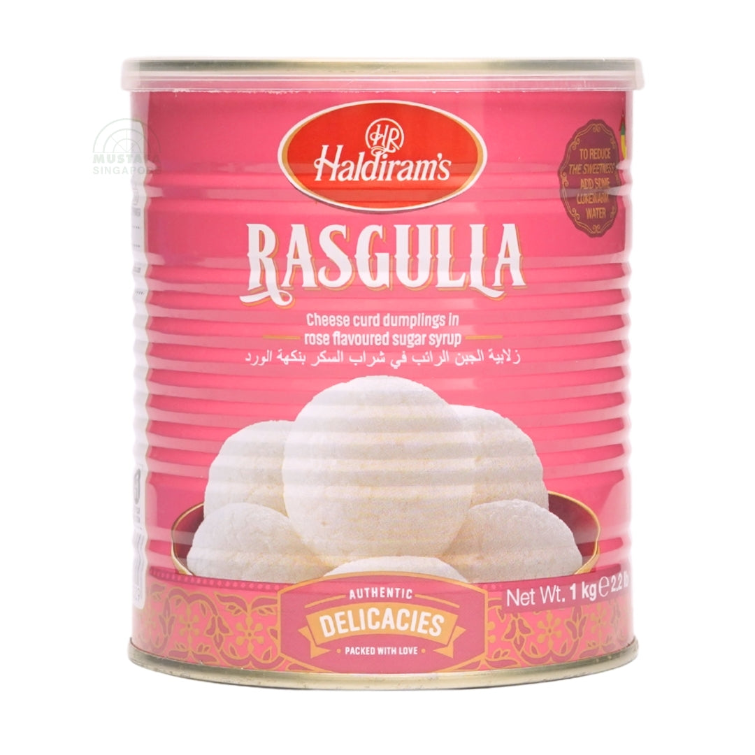 Haldiram's Rasgulla Cheese curd dumplings in rose flavoured sugar syrup 1kg