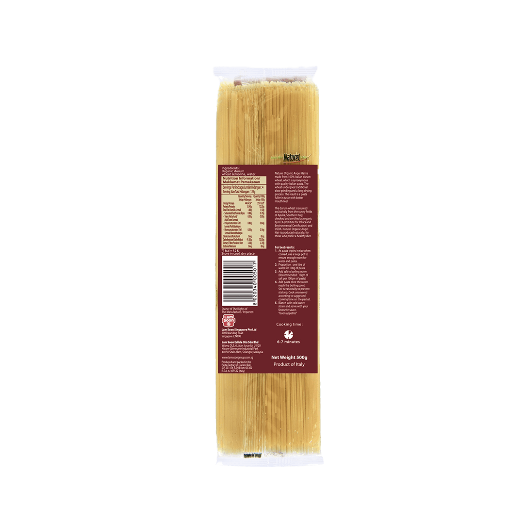 Naturel Organic Angel Hair Pasta 500g