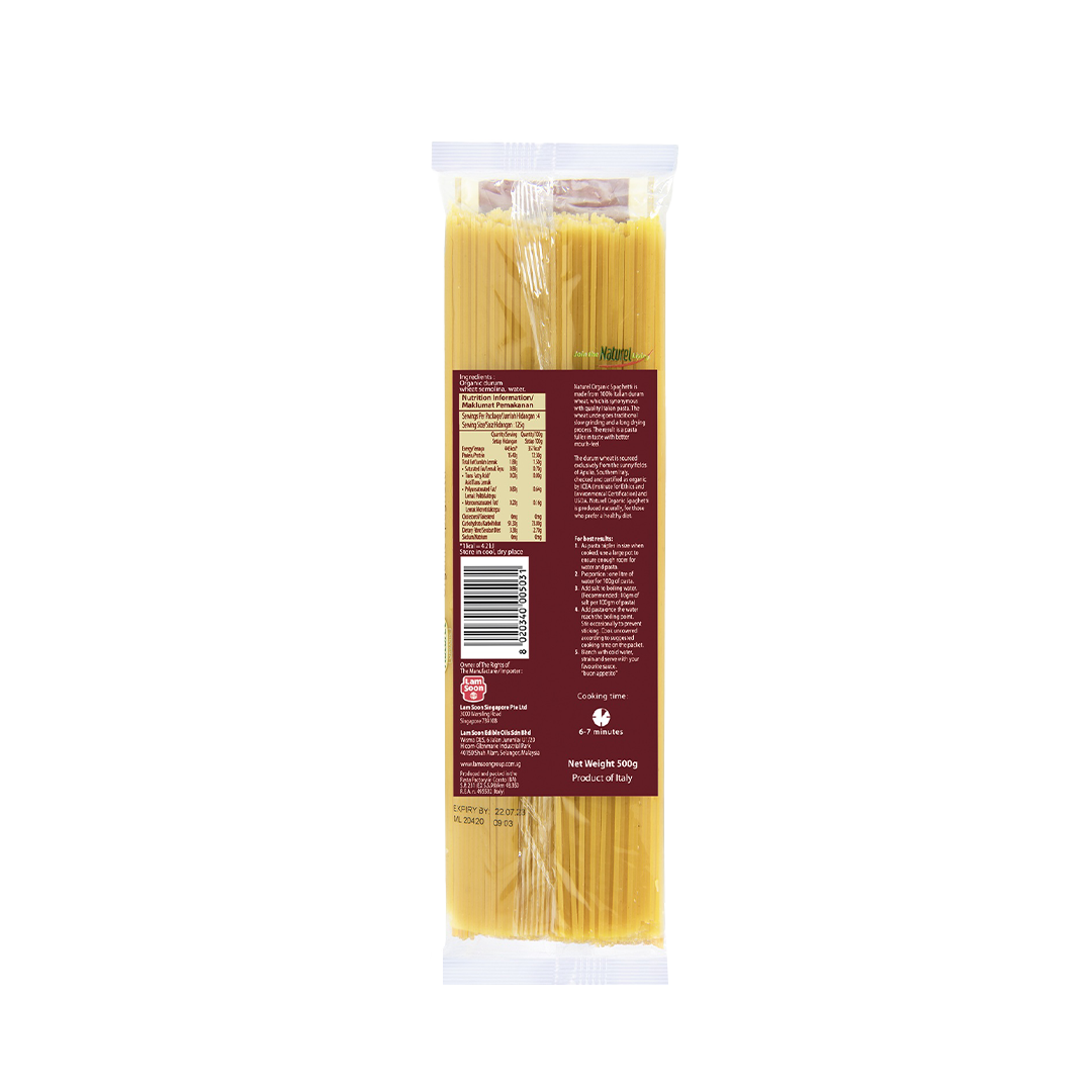 Naturel Organic Spaghetti 500g