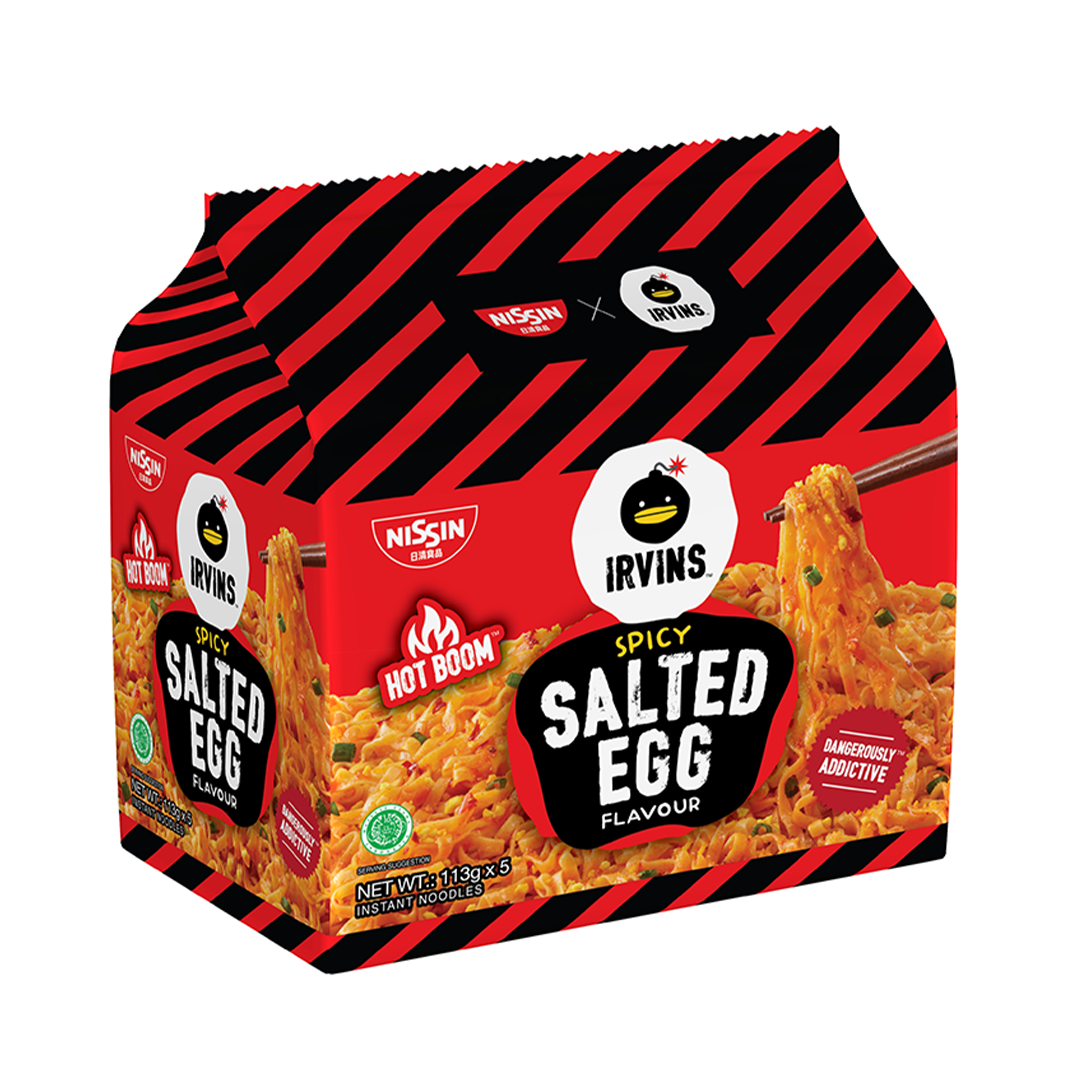 Nissin x Irvins Spicy Salted Egg Flavour Instant Noodles 113g x 5s