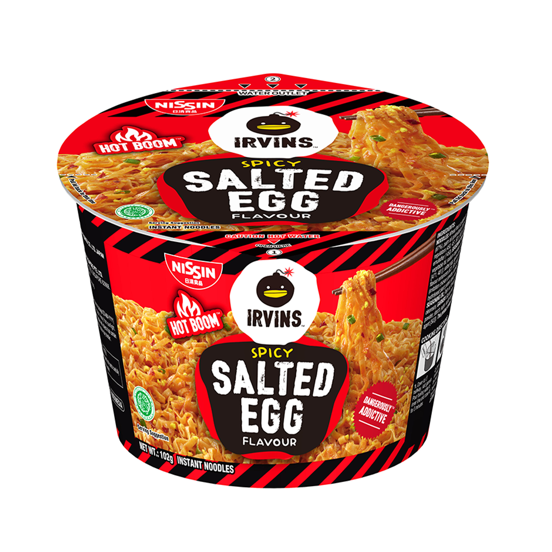 Nissin x Irvins Spicy Salted Egg Flavour Instant Noodles Bowl 100g