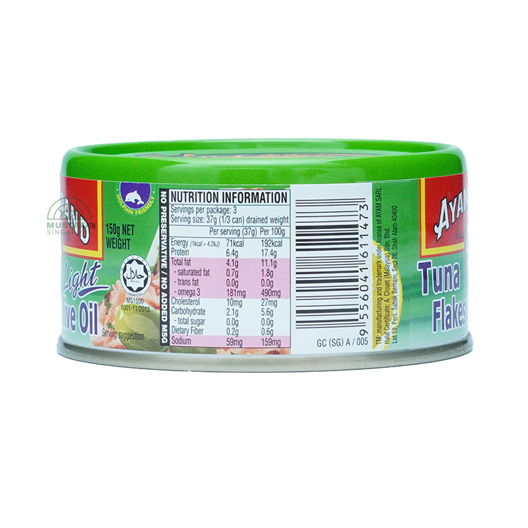 Ayam Brand Tuna Flakes In Olive Oil 150g